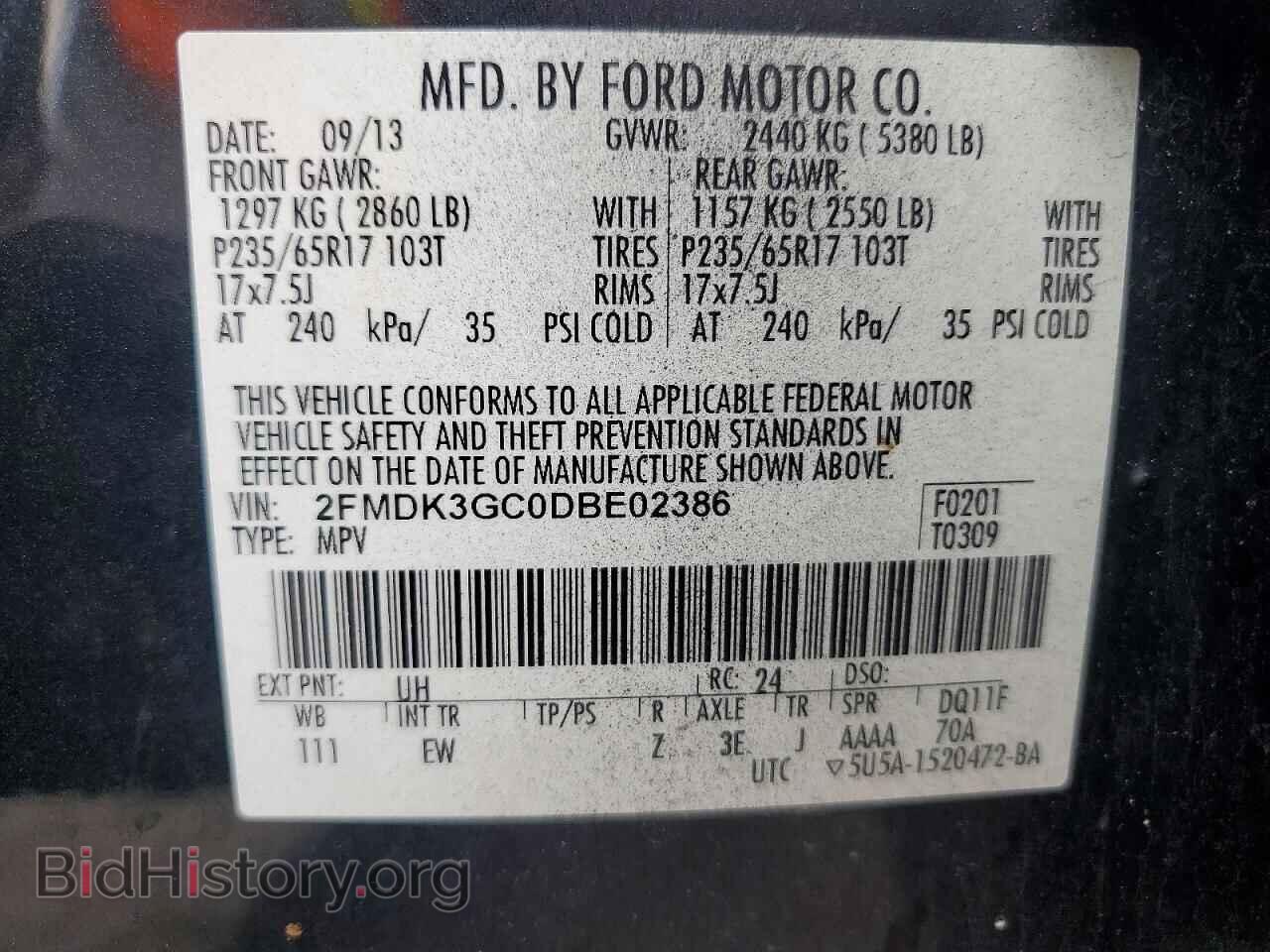 2013 FORD EDGE - VIN: 2FMDK3GC0DBE02386 - Photo 13