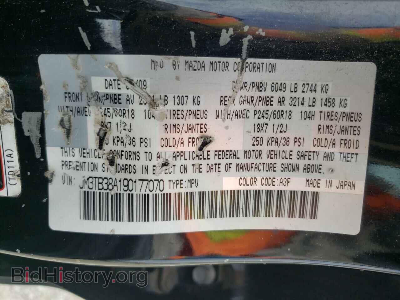 2009 MAZDA CX-9 - VIN: JM3TB38A190177070 - Фото 10