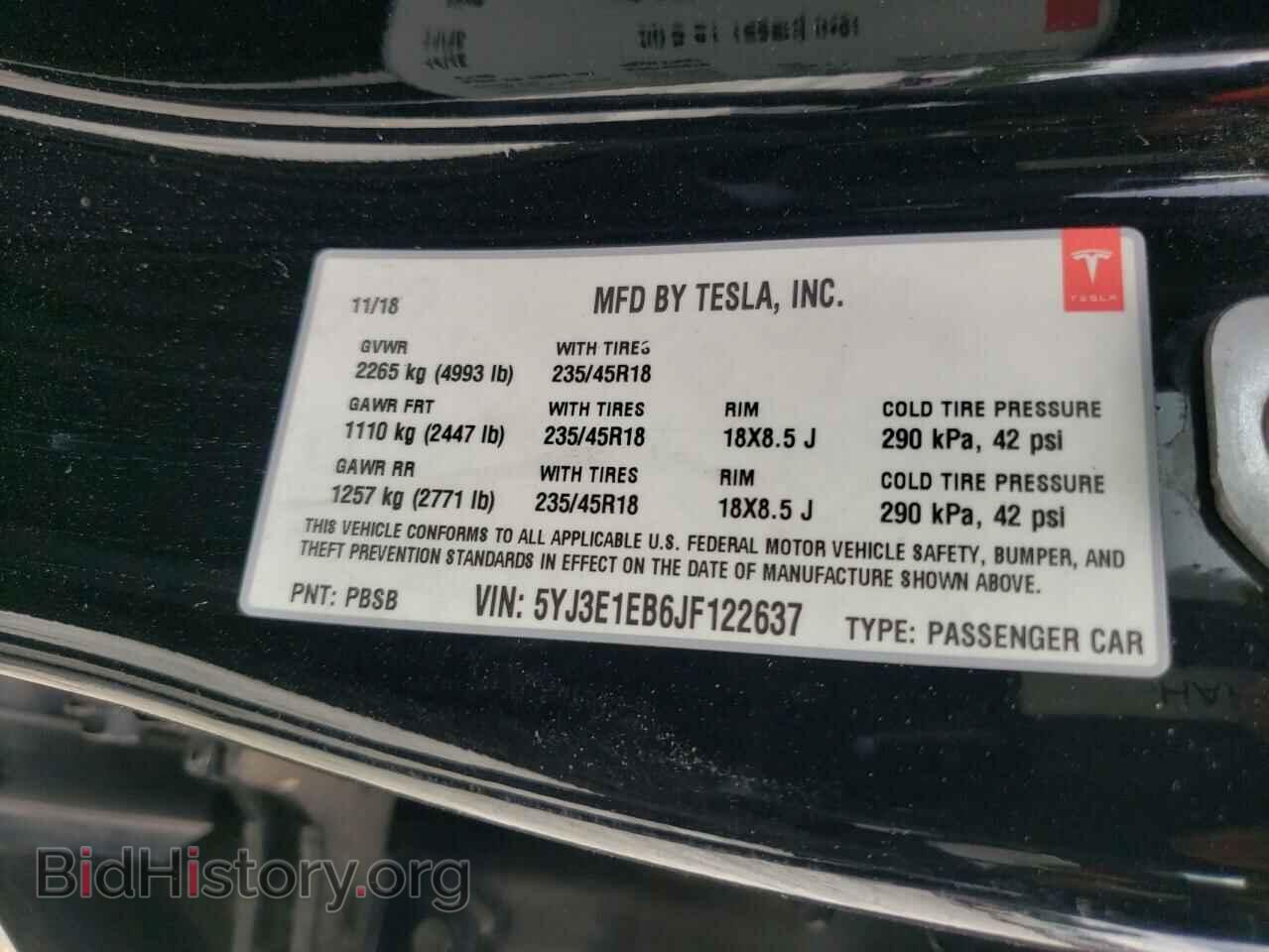 2018 TESLA MODEL 3 - VIN: 5YJ3E1EB6JF122637 - Photo 12
