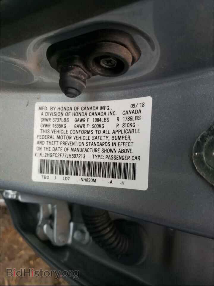 2018 HONDA CIVIC - VIN: 2HGFC2F77JH597213 - Фото 10