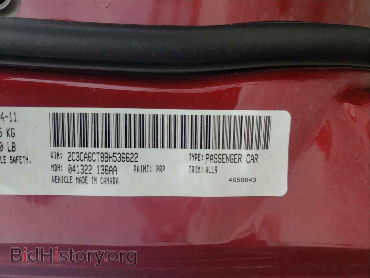 2011 CHRYSLER 300 - VIN: 2C3CA6CT8BH536622 - Фото 10