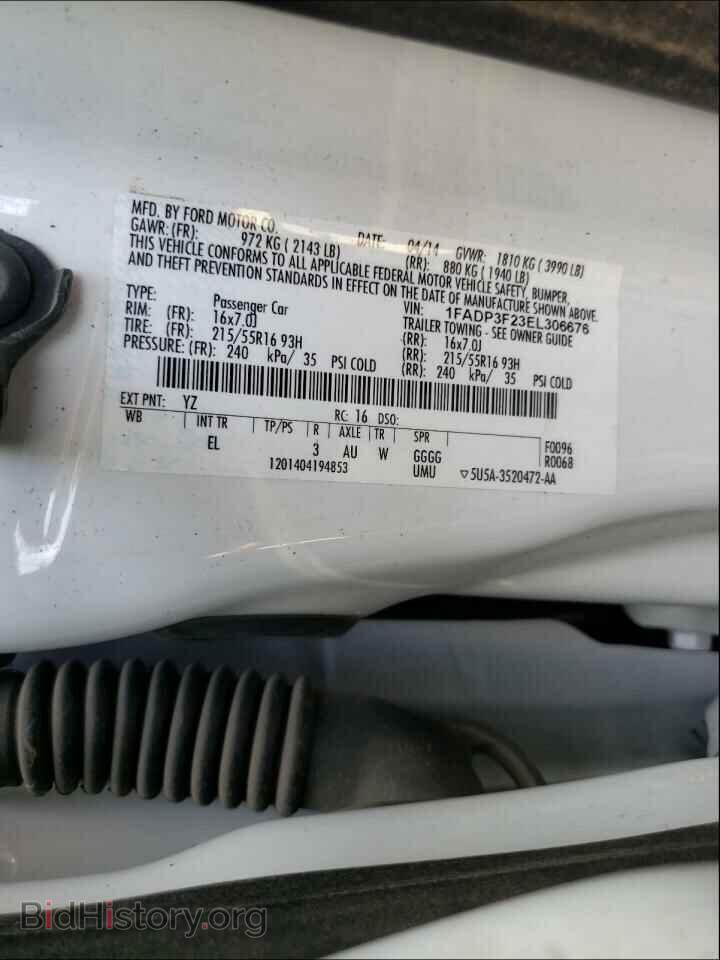 2014 FORD FOCUS - VIN: 1FADP3F23EL306676 - Фото 10