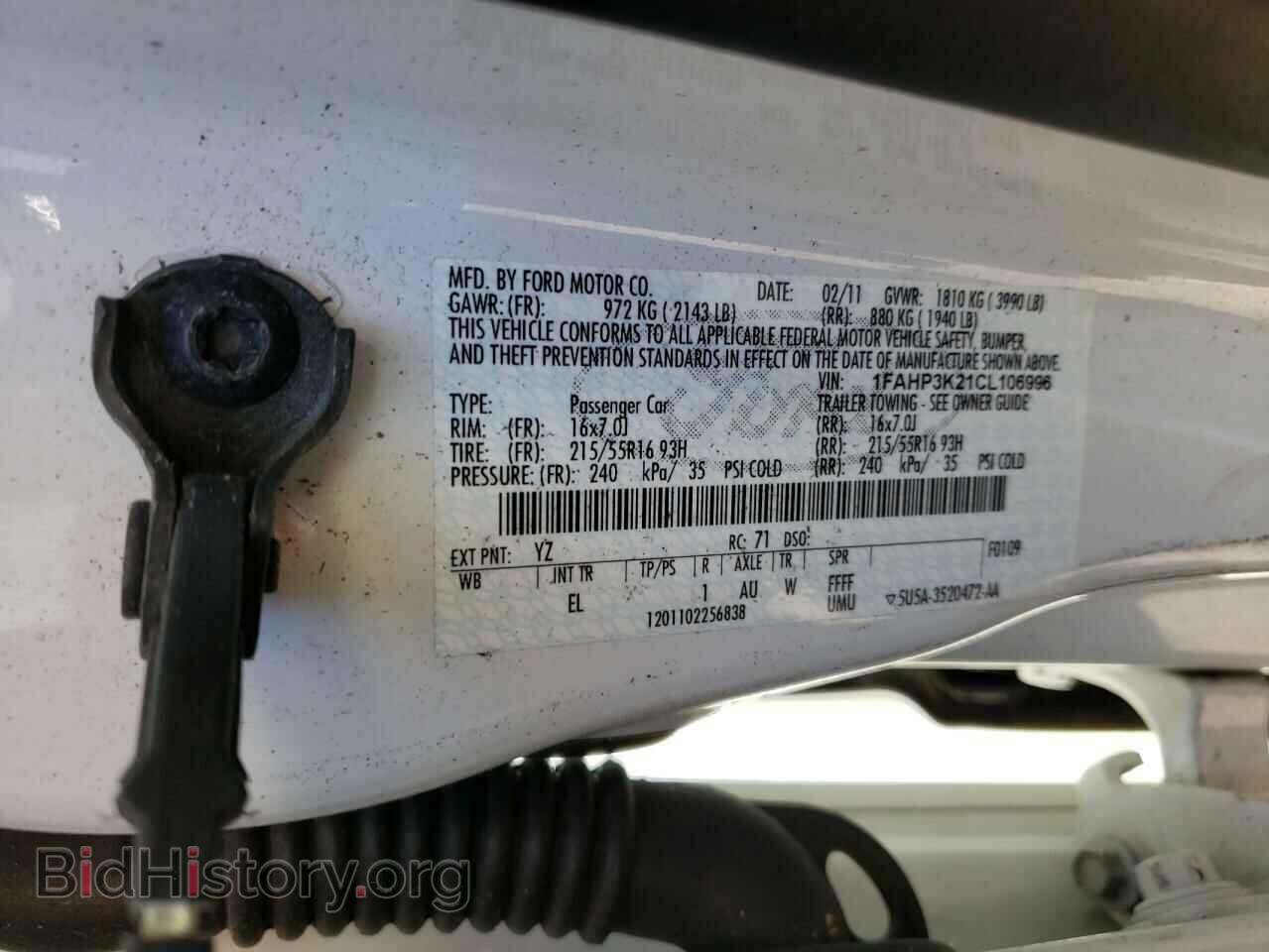 2012 FORD FOCUS - VIN: 1FAHP3K21CL106996 - Фото 10