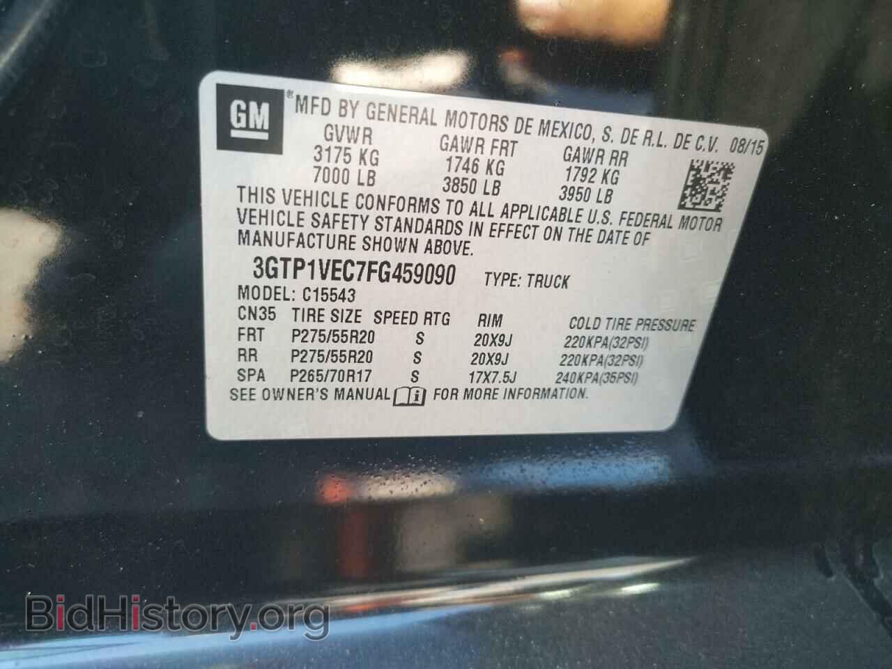 2015 GMC SIERRA - VIN: 3GTP1VEC7FG459090 - Фото 10