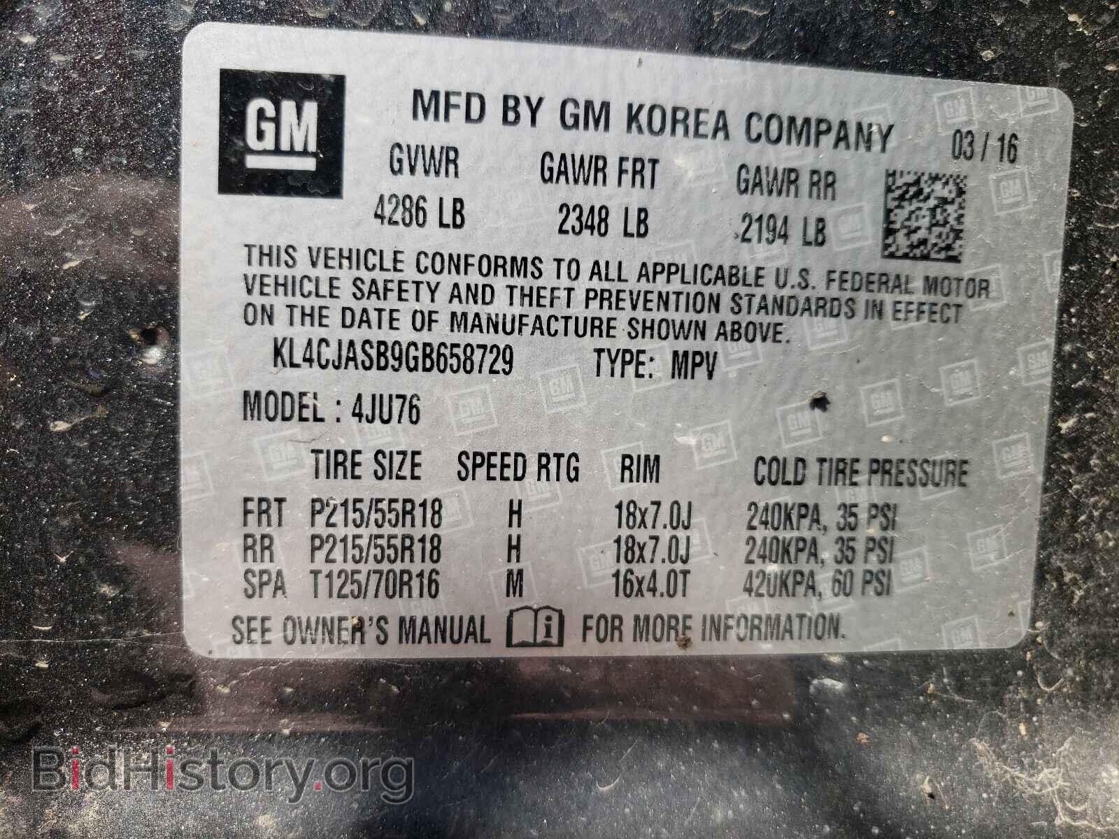 2016 BUICK ENCORE - VIN: KL4CJASB9GB658729 - Photo 10