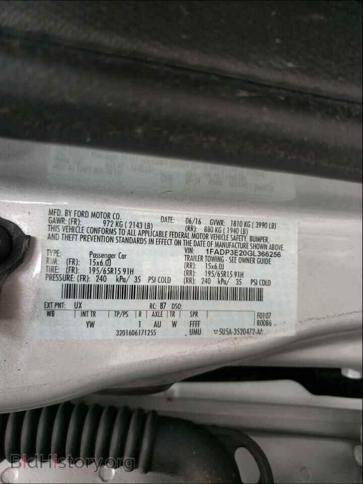 2016 FORD FOCUS - VIN: 1FADP3E20GL366256 - Фото 10