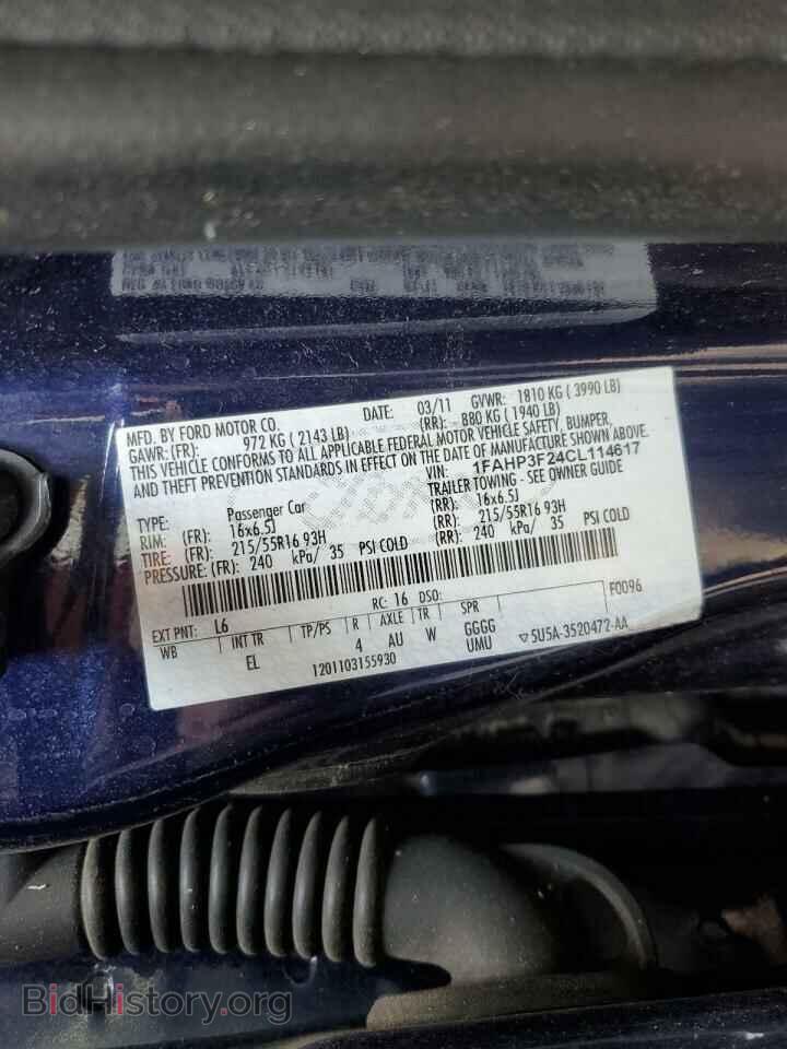 2012 FORD FOCUS - VIN: 1FAHP3F24CL114617 - Фото 12