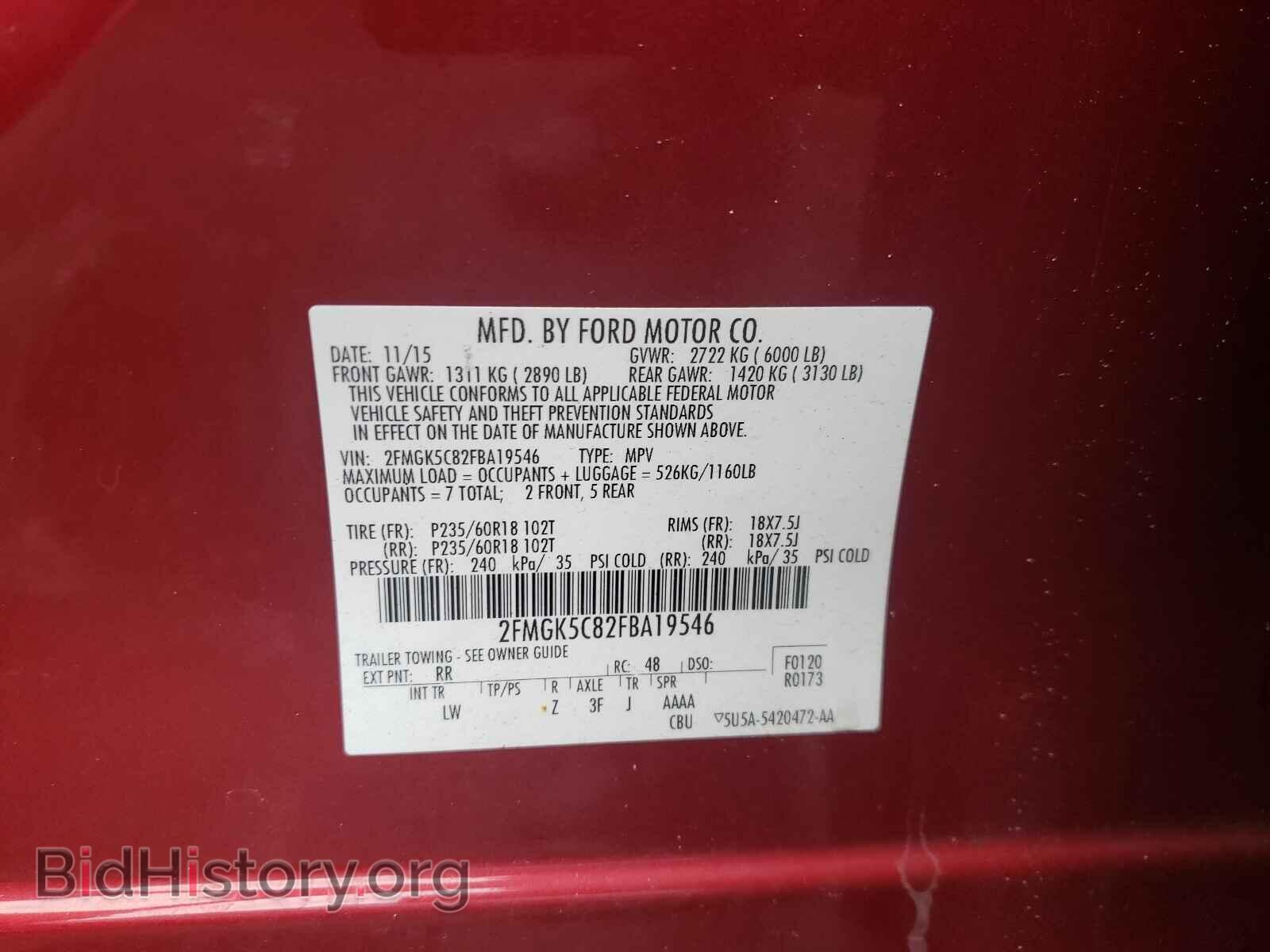 2015 FORD FLEX - VIN: 2FMGK5C82FBA19546 - Photo 10
