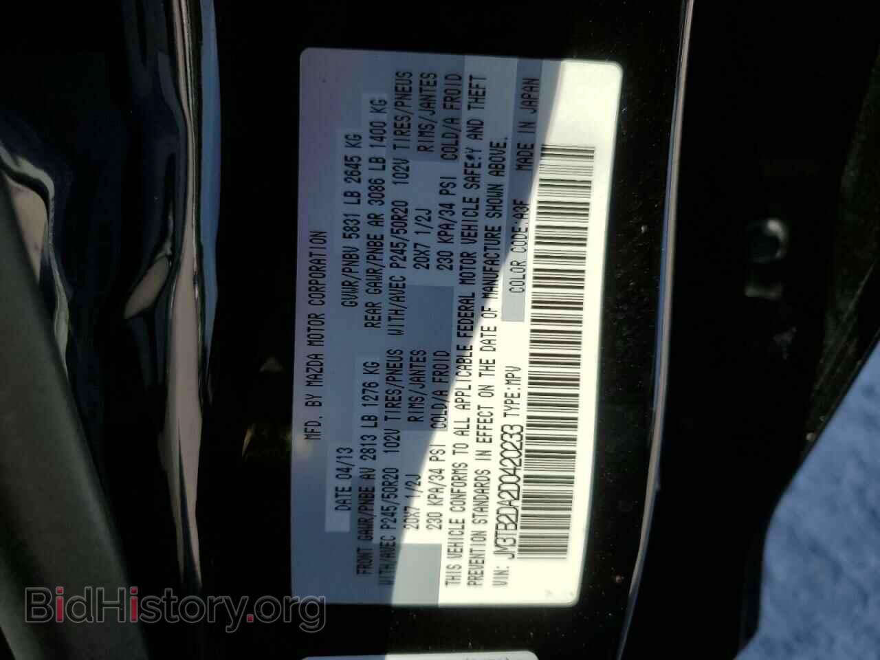 2013 MAZDA CX-9 - VIN: JM3TB2DA2D0420233 - Фото 13