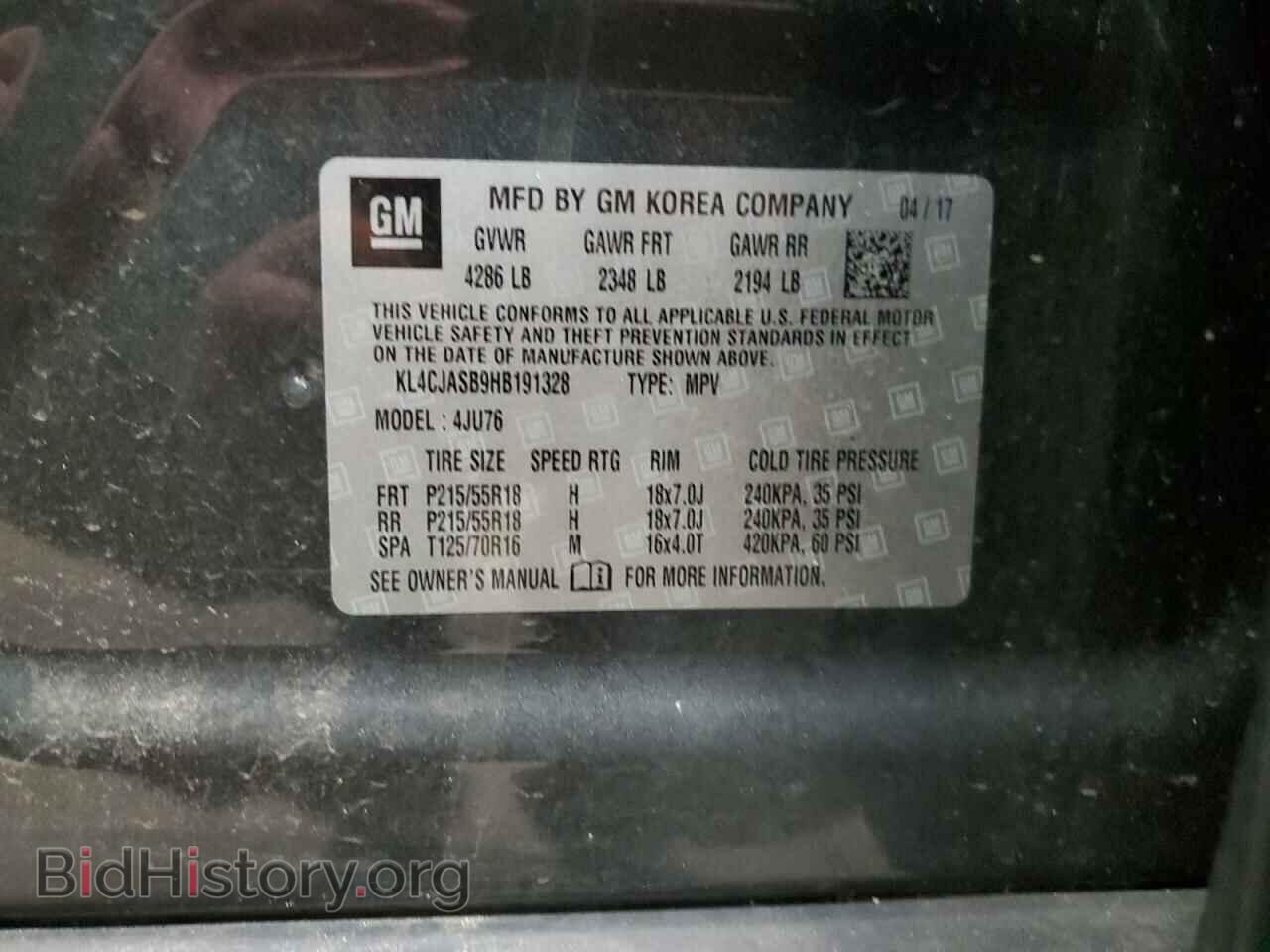 2017 BUICK ENCORE - VIN: KL4CJASB9HB191328 - Фото 13