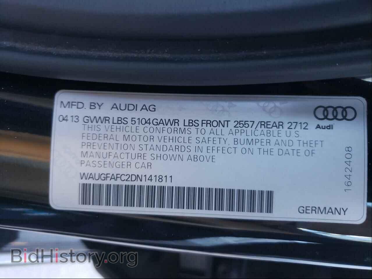 2013 AUDI A6 - VIN: WAUGFAFC2DN141811 - Фото 10