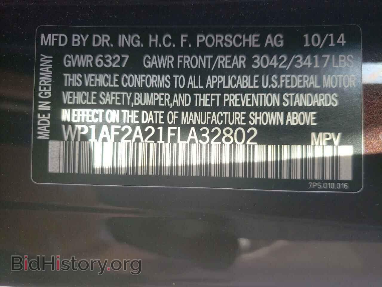 2015 PORSCHE CAYENNE - VIN: WP1AF2A21FLA32802 - Фото 10