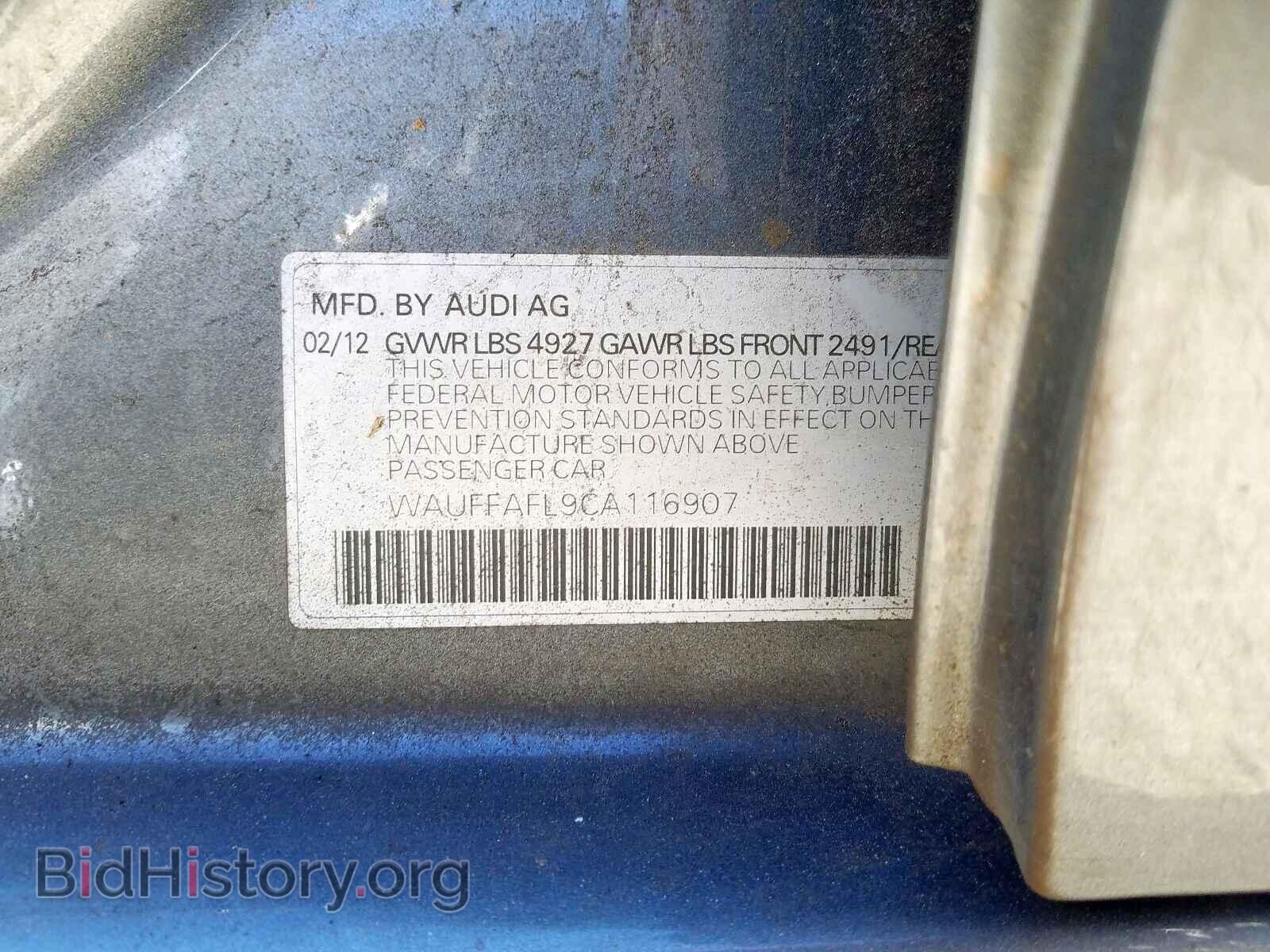 2012 AUDI A4 - VIN: WAUFFAFL9CA116907 - Фото 10