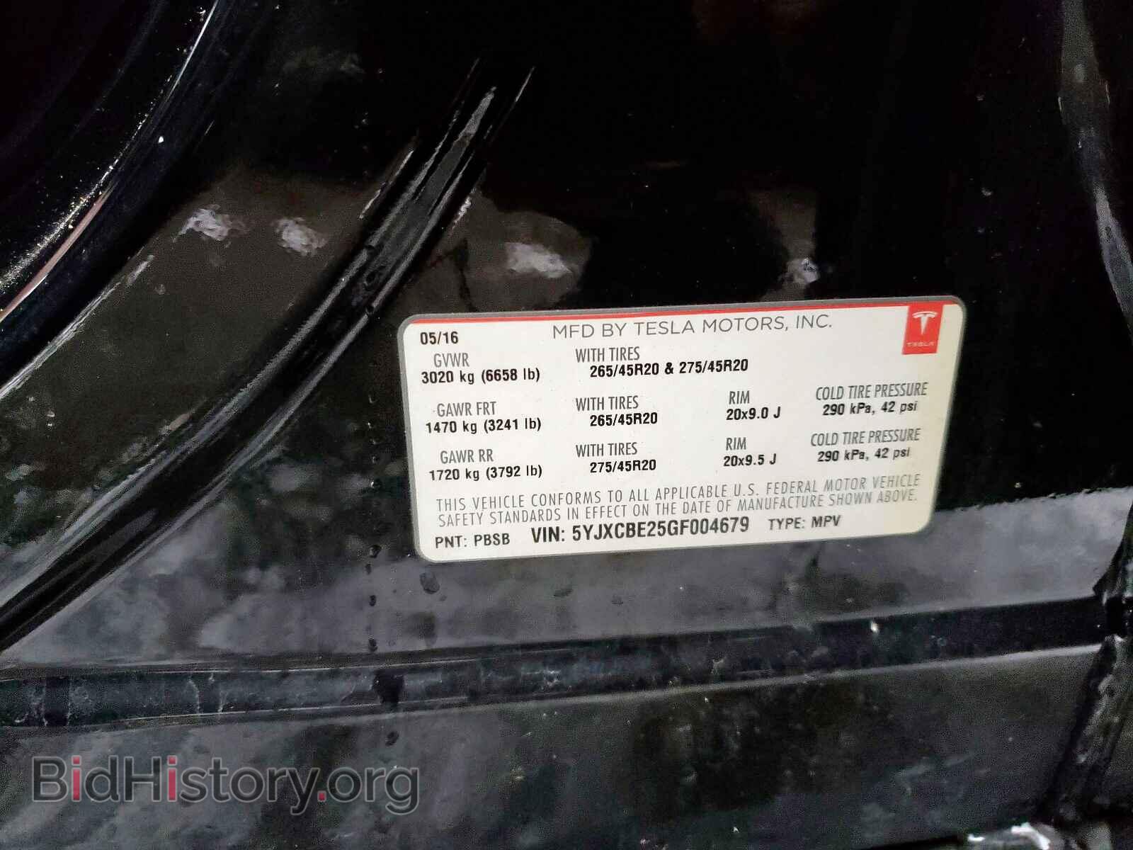 2016 TESLA MODEL X - VIN: 5YJXCBE25GF004679 - Фото 10