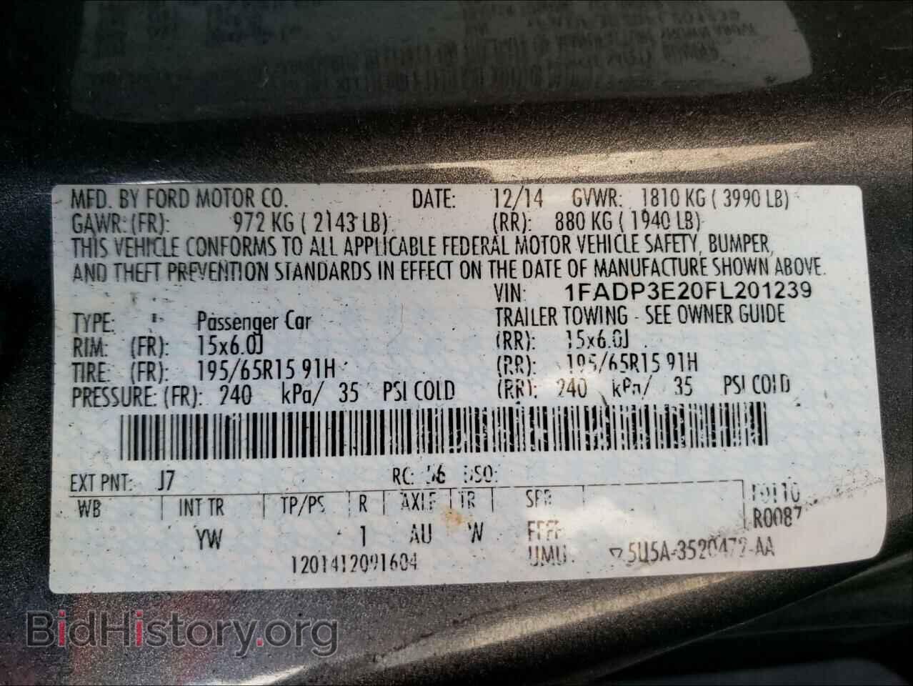 2015 FORD FOCUS - VIN: 1FADP3E20FL201239 - Photo 10