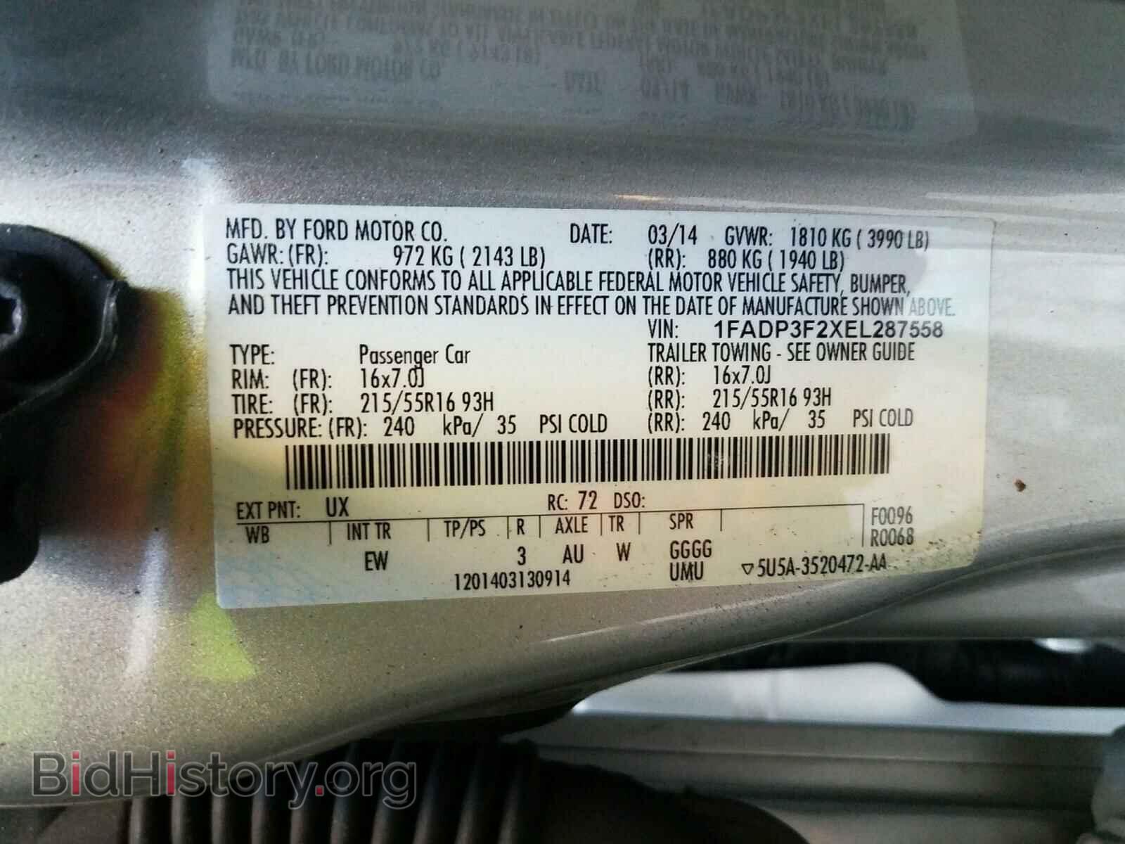 2014 FORD FOCUS - VIN: 1FADP3F2XEL287558 - Photo 10