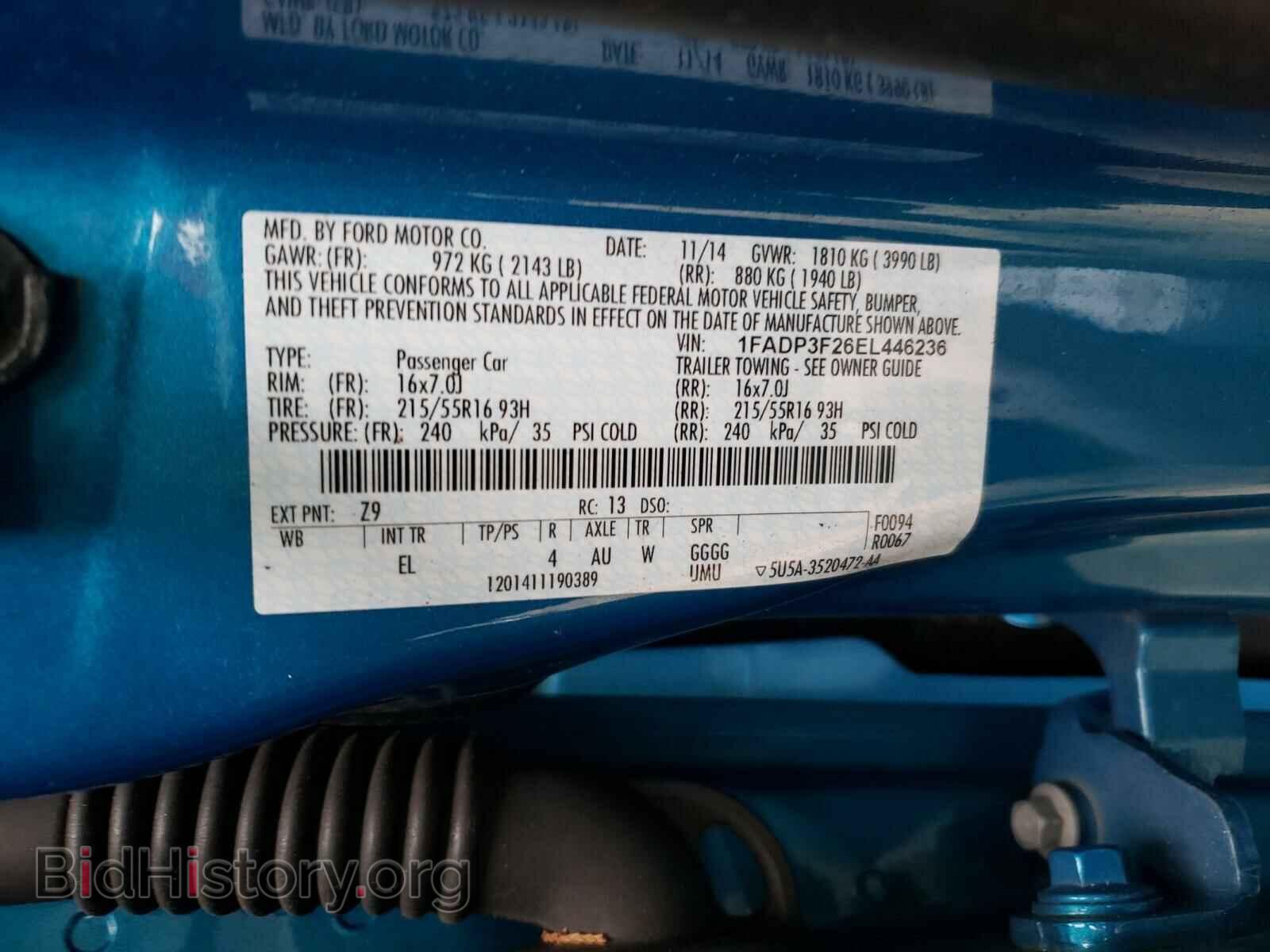 2014 FORD FOCUS - VIN: 1FADP3F26EL446236 - Фото 10