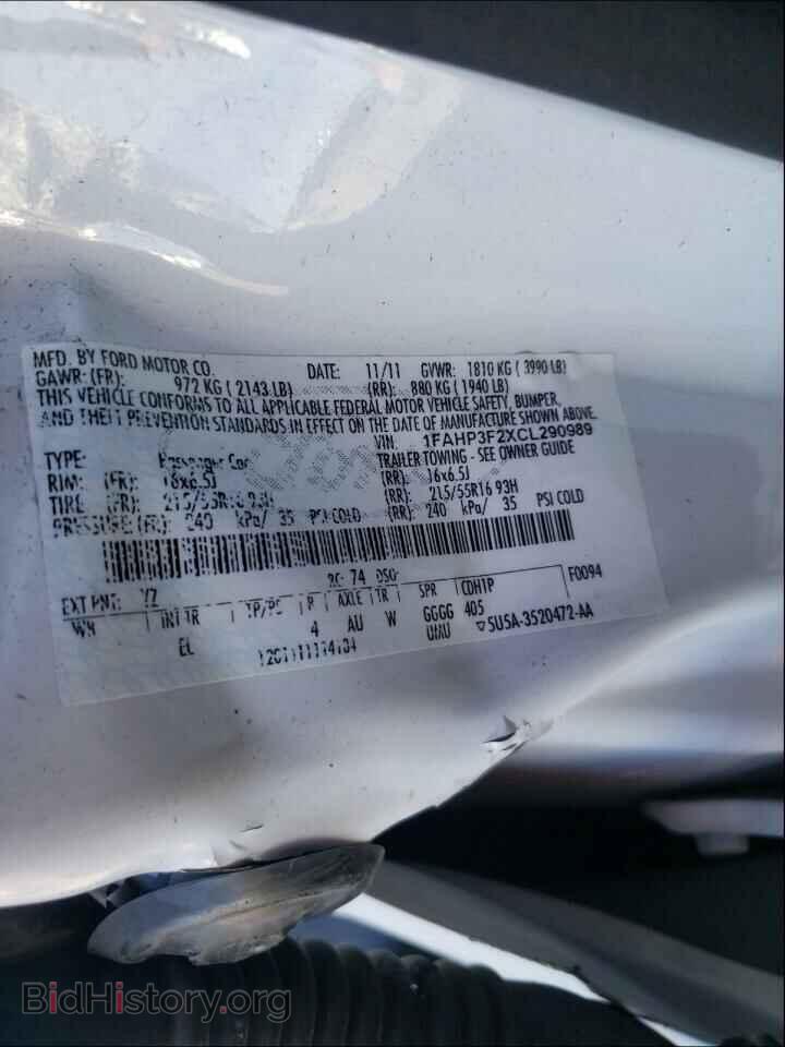 2012 FORD FOCUS - VIN: 1FAHP3F2XCL290989 - Photo 10