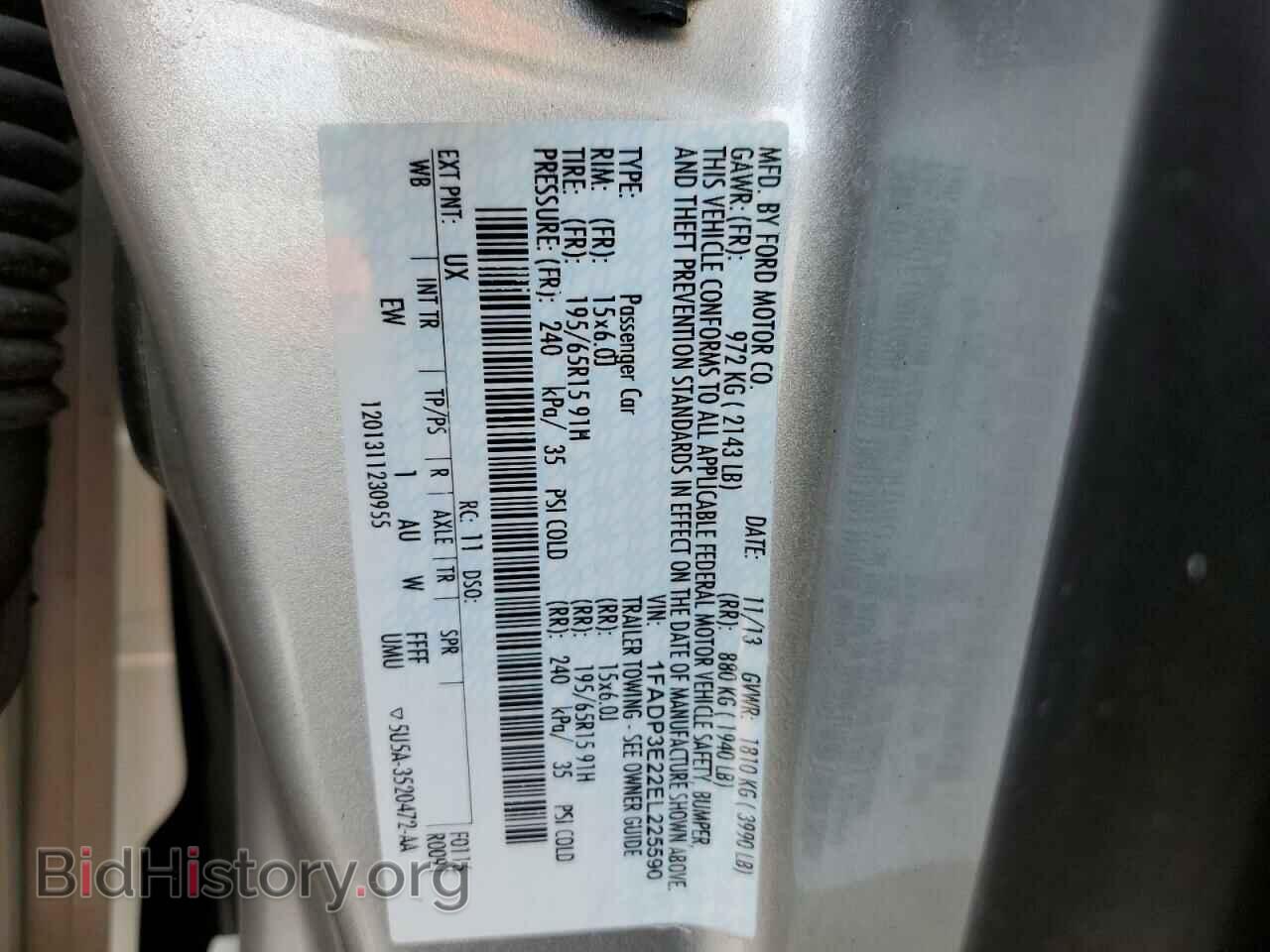 2014 FORD FOCUS - VIN: 1FADP3E22EL225590 - Фото 10