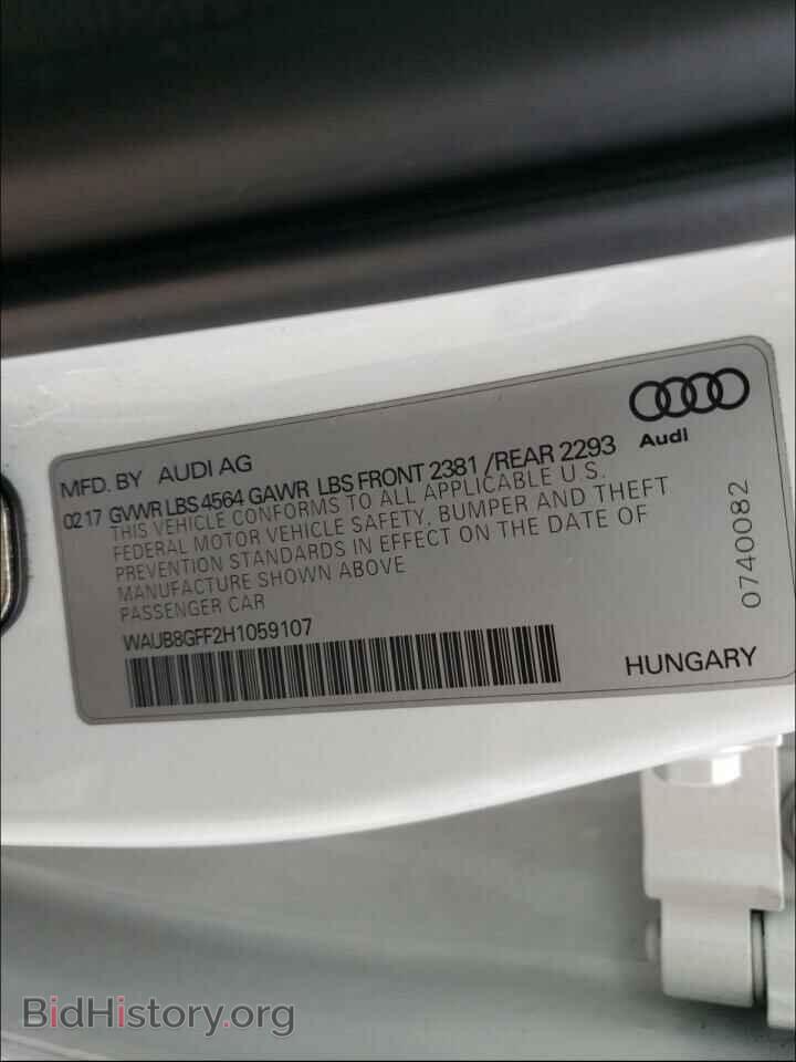 2017 AUDI A3 - VIN: WAUB8GFF2H1059107 - Фото 10