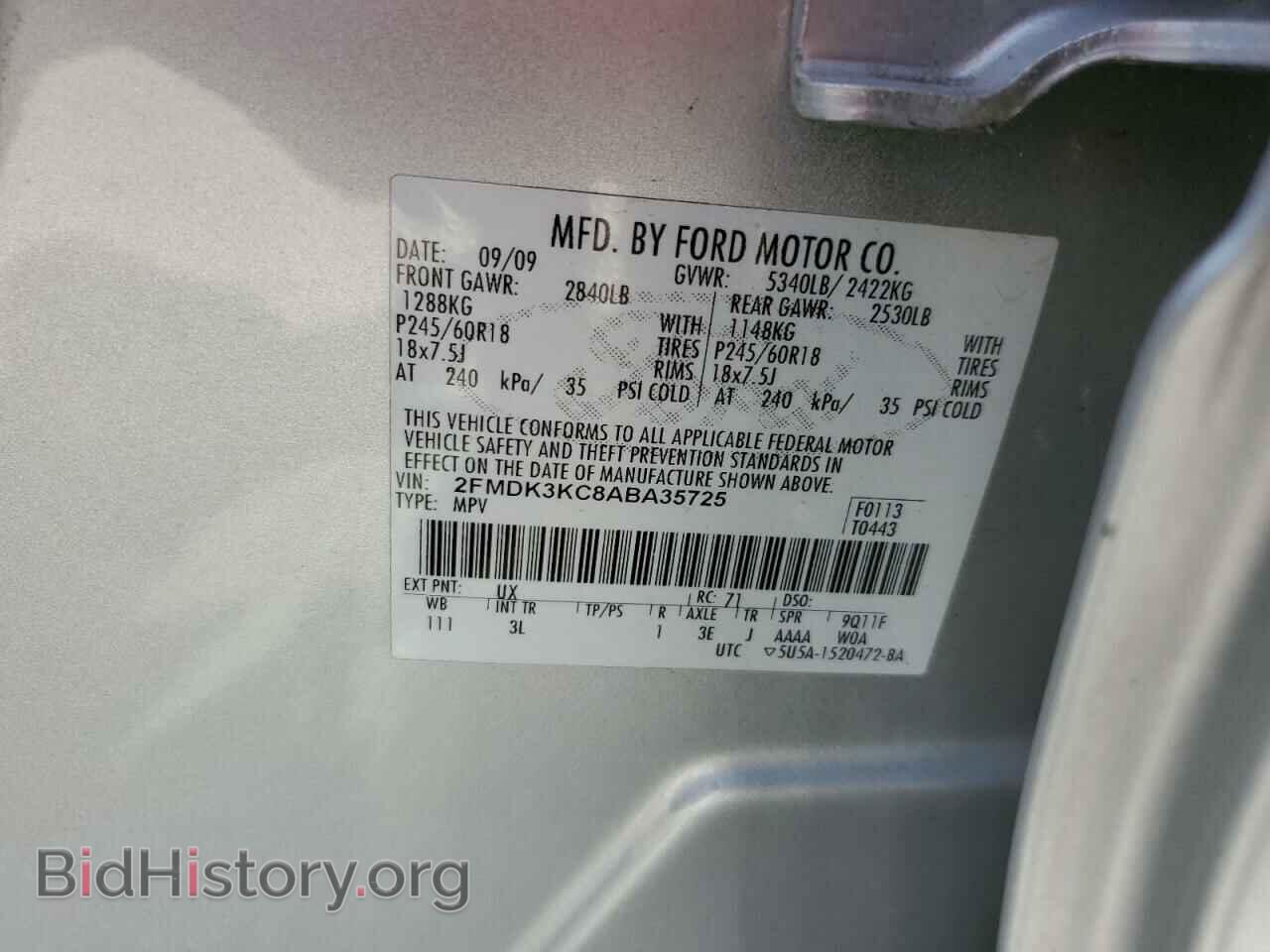 2010 FORD EDGE - VIN: 2FMDK3KC8ABA35725 - Photo 10