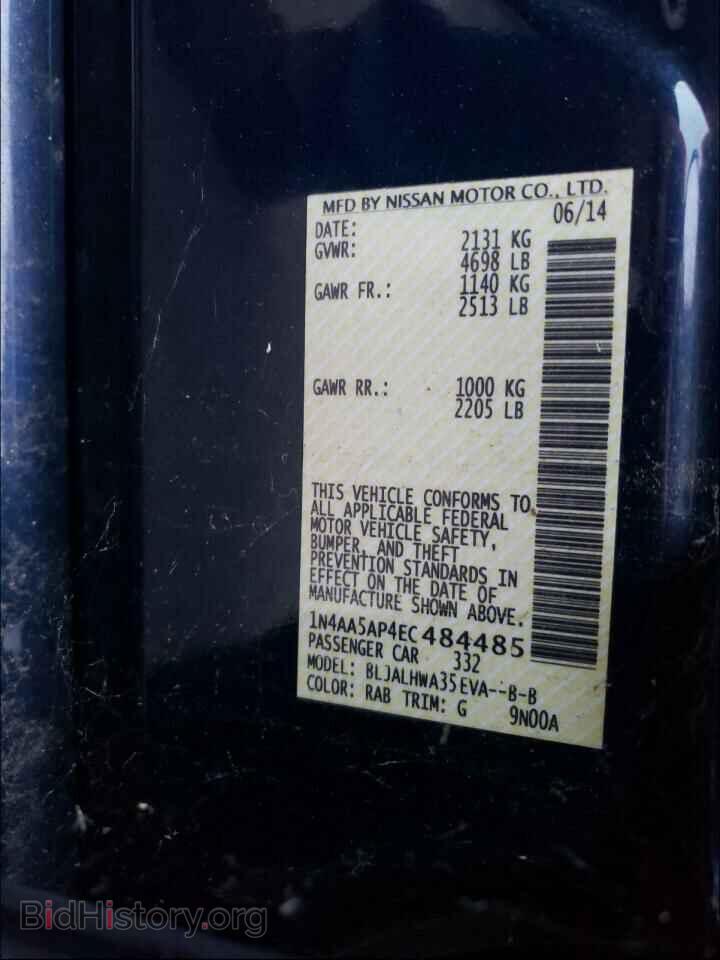 2014 NISSAN MAXIMA - VIN: 1N4AA5AP4EC484485 - Photo 10