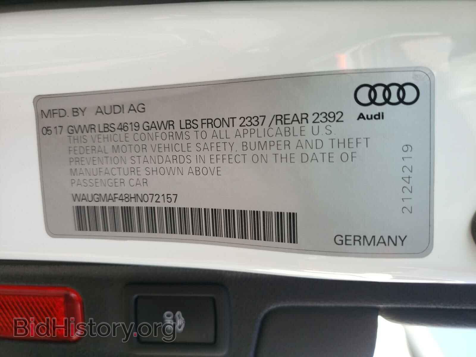 2017 AUDI A4 - VIN: WAUGMAF48HN072157 - Photo 10