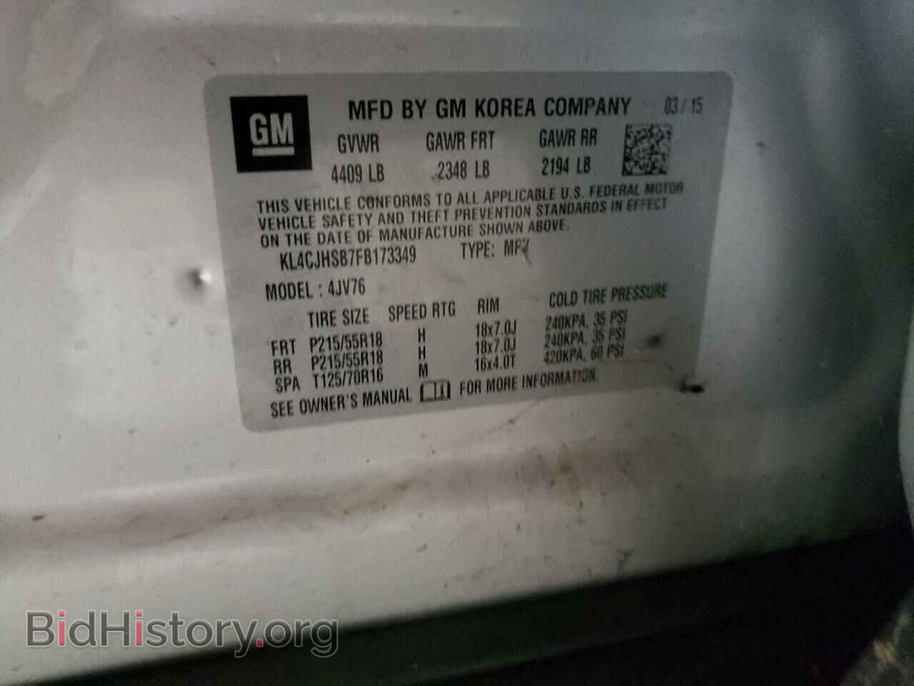 2015 BUICK ENCORE - VIN: KL4CJHSB7FB173349 - Photo 10