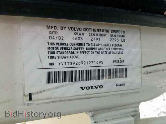 2002 VOLVO S80 - VIN: YV1TS92D921271495 - Фото 10