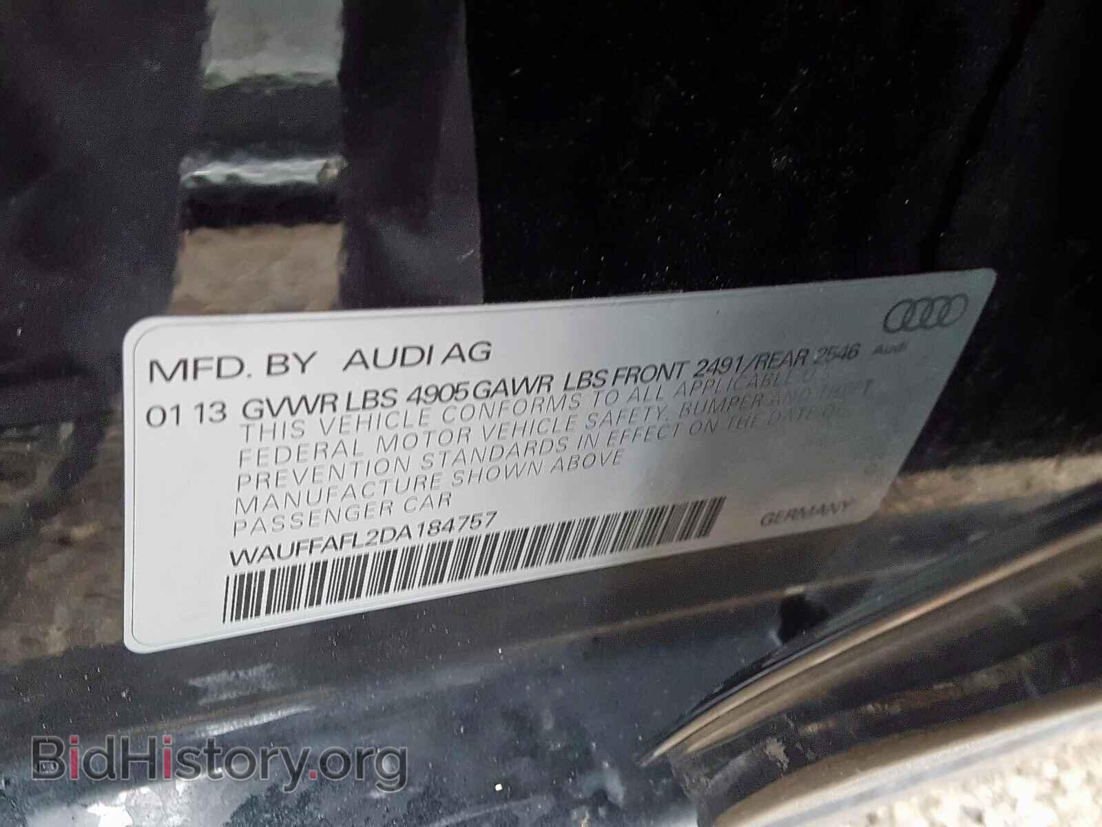 2013 AUDI A4 - VIN: WAUFFAFL2DA184757 - Фото 10