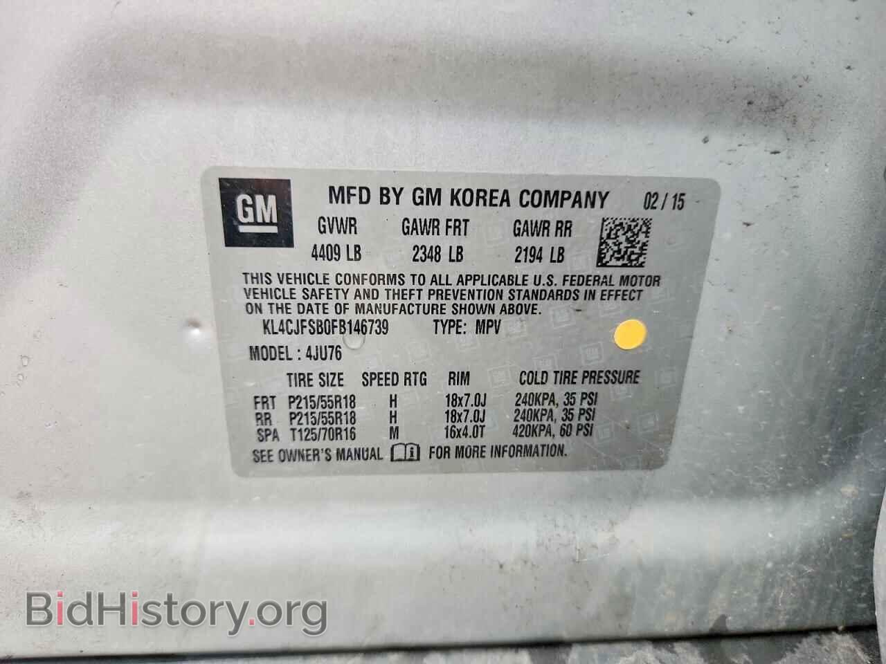 2015 BUICK ENCORE - VIN: KL4CJFSB0FB146739 - Photo 12