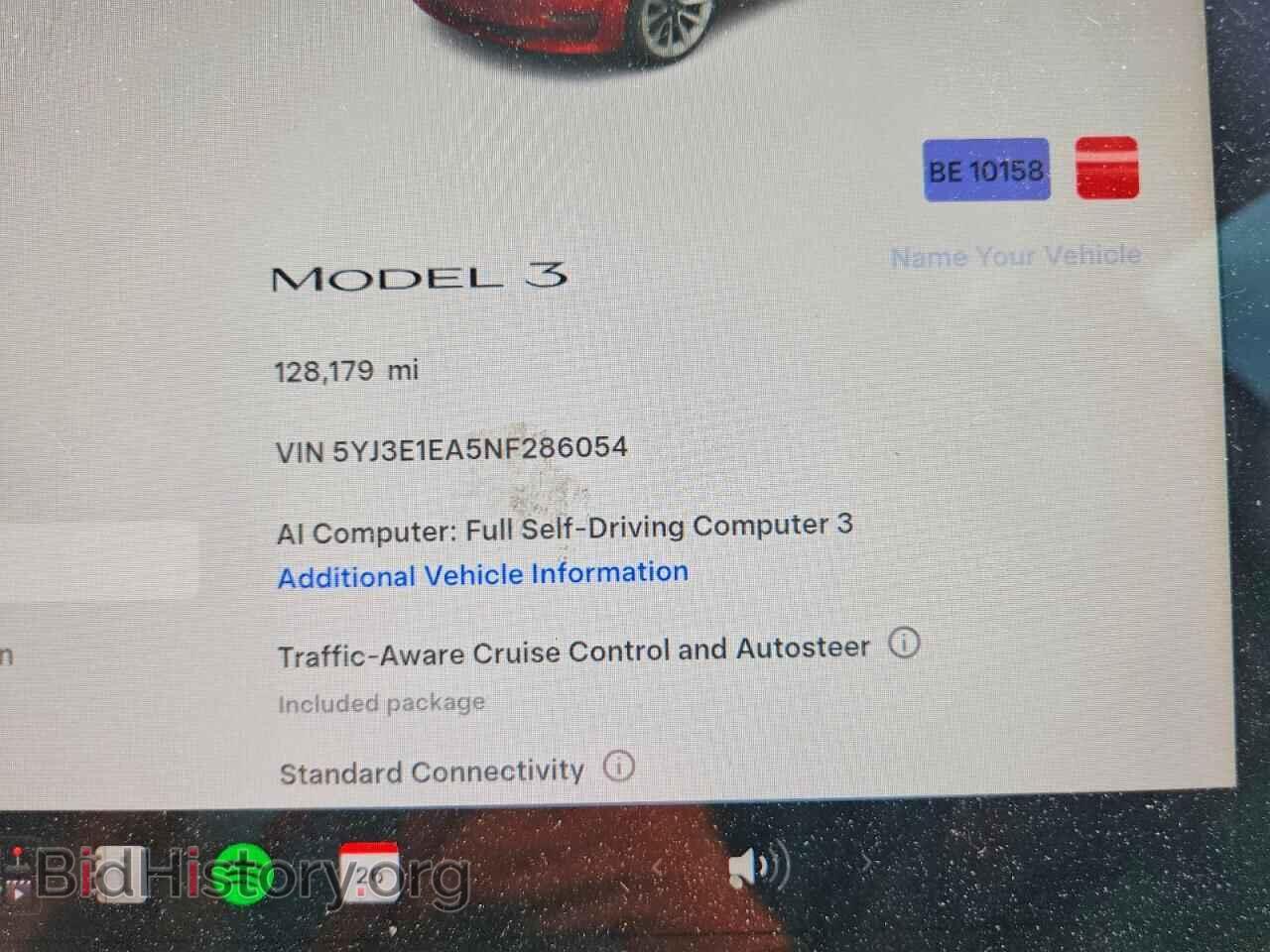 2022 TESLA MODEL 3 - VIN: 5YJ3E1EA5NF286054 - Photo 9
