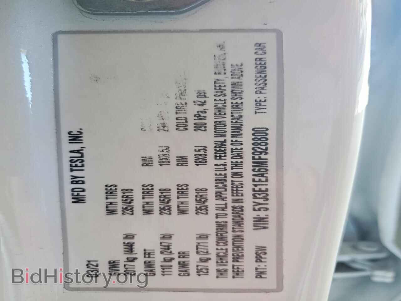 2021 TESLA MODEL 3 - VIN: 5YJ3E1EA6MF928800 - Photo 13