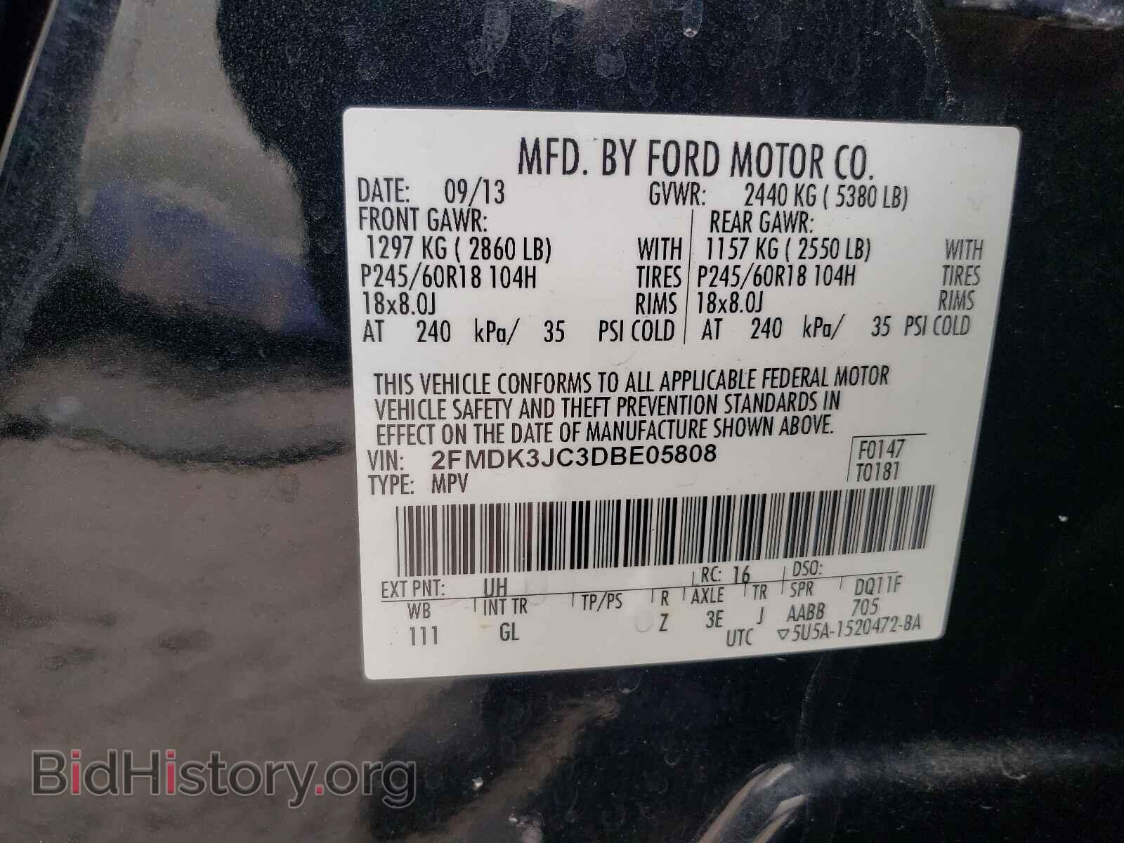 2013 FORD EDGE - VIN: 2FMDK3JC3DBE05808 - Photo 10