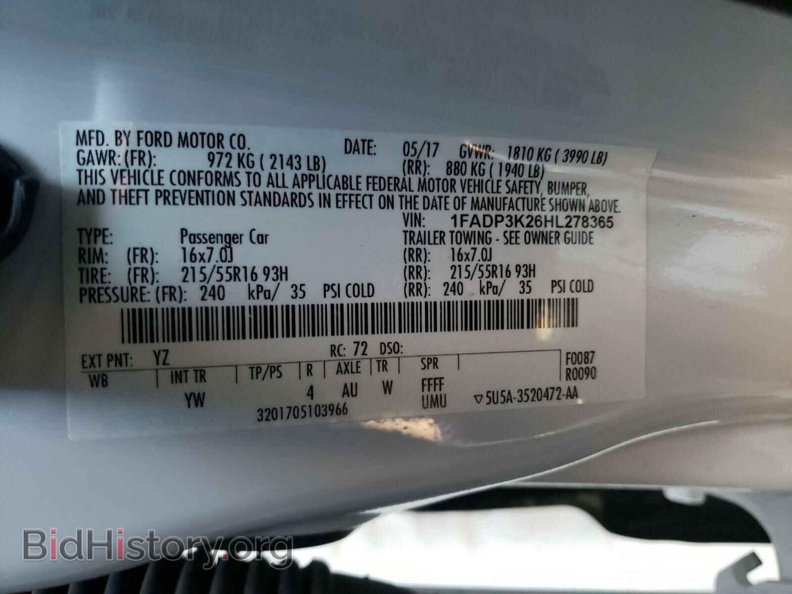 2017 FORD FOCUS - VIN: 1FADP3K26HL278365 - Фото 10