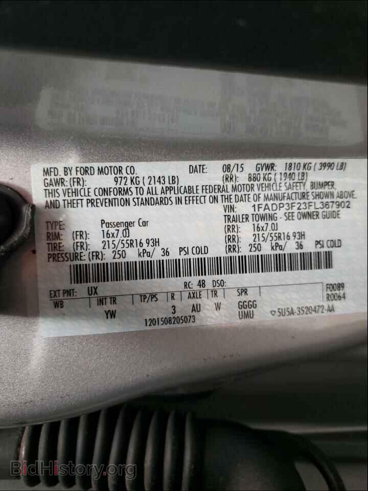 2015 FORD FOCUS - VIN: 1FADP3F23FL367902 - Photo 10