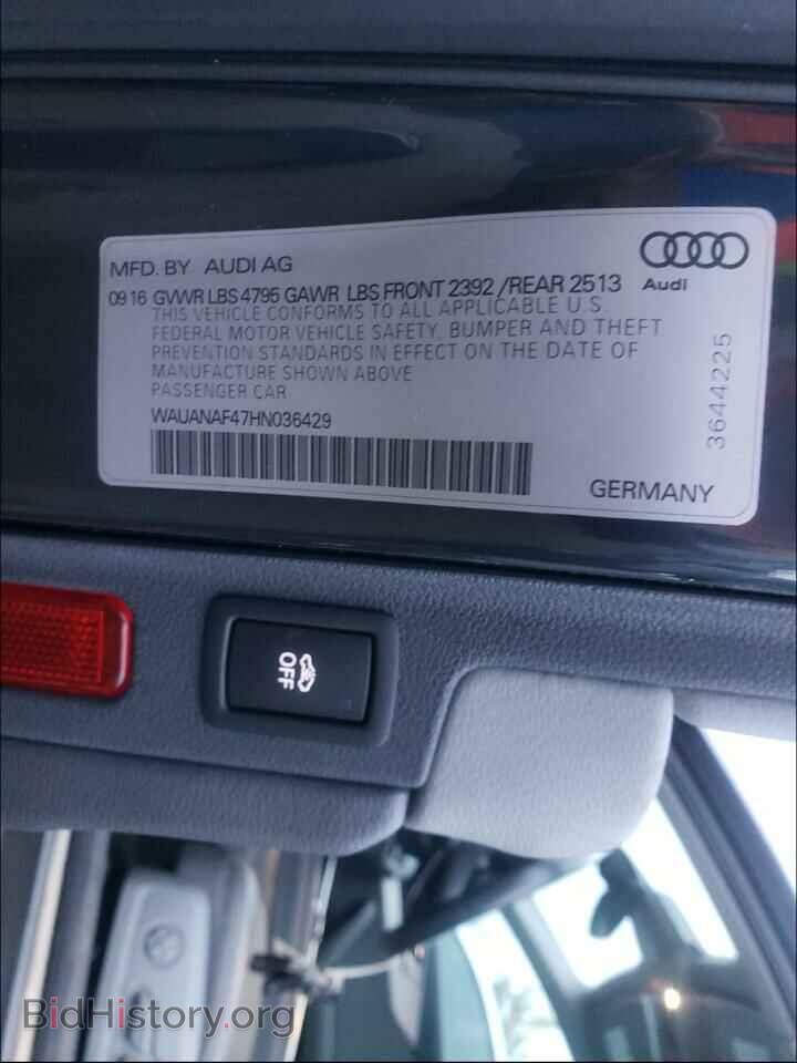 2017 AUDI A4 - VIN: WAUANAF47HN036429 - Фото 10