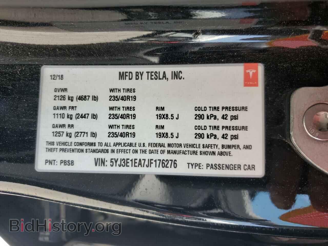 2018 TESLA MODEL 3 - VIN: 5YJ3E1EA7JF176276 - Фото 14