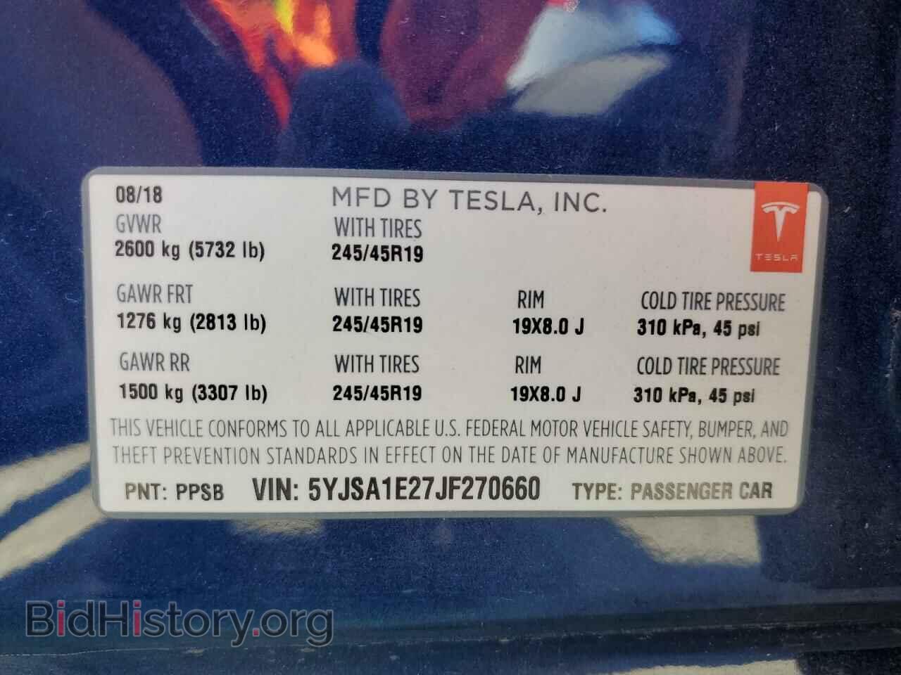 2018 TESLA MODEL S - VIN: 5YJSA1E27JF270660 - Photo 13
