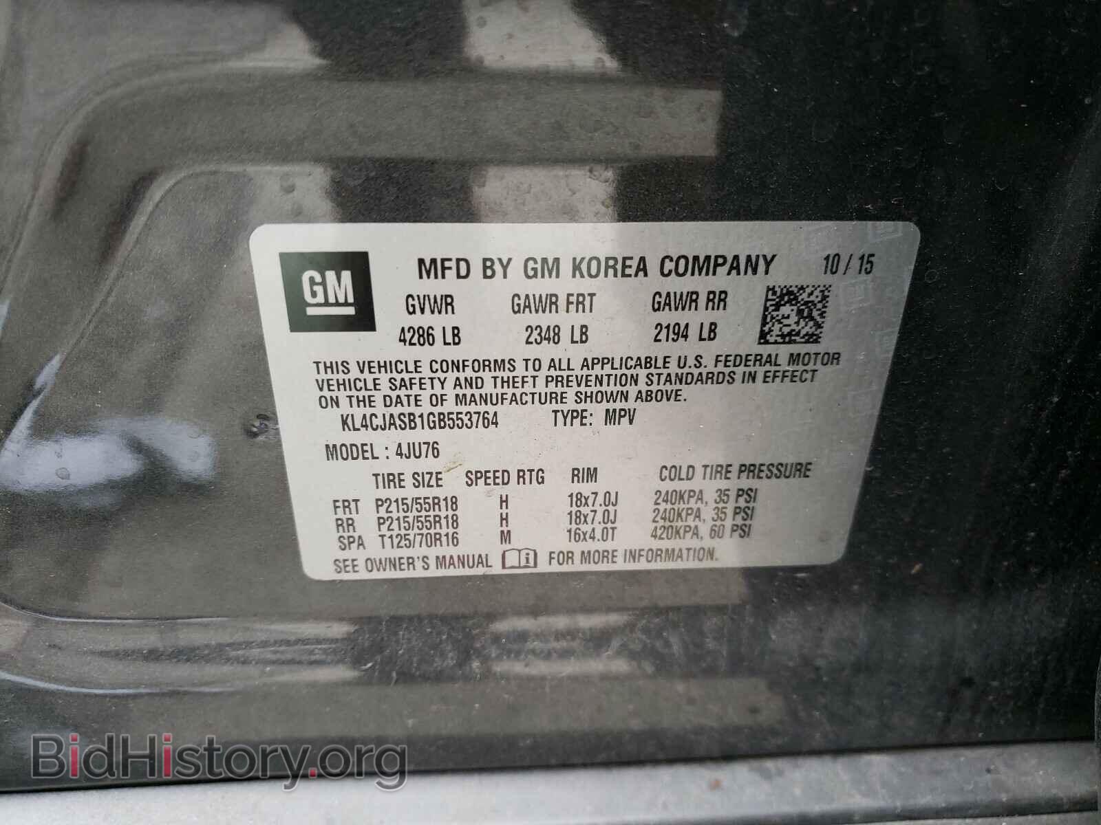 2016 BUICK ENCORE - VIN: KL4CJASB1GB553764 - Photo 10