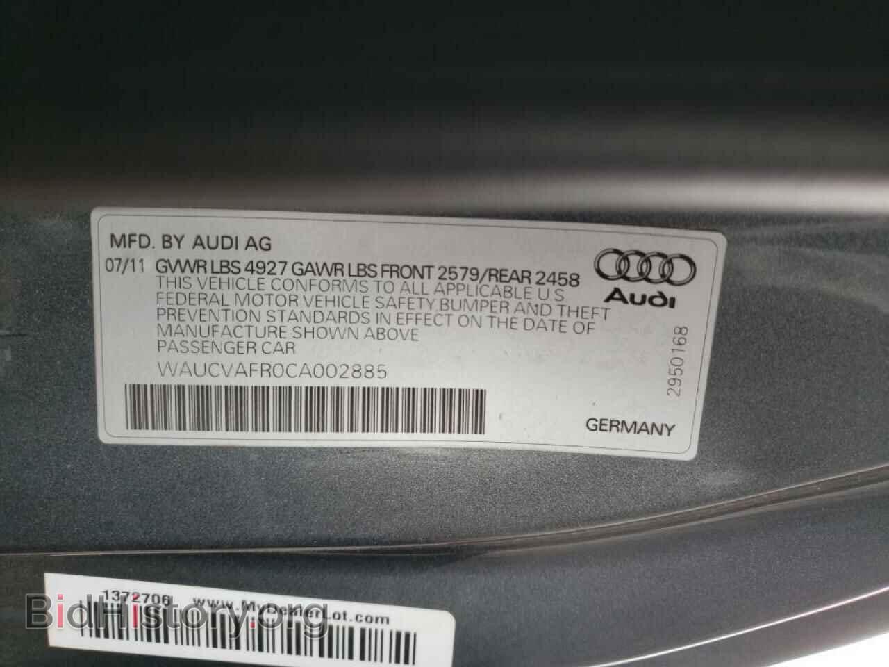 2012 AUDI S5/RS5 - VIN: WAUCVAFR0CA002885 - Фото 10