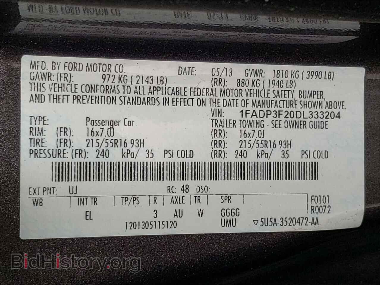 2013 FORD FOCUS - VIN: 1FADP3F20DL333204 - Photo 10