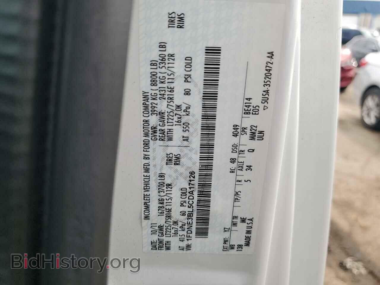 2012 FORD ALL Models - VIN: 1FDNE3BL5CDA17126 - Фото 13