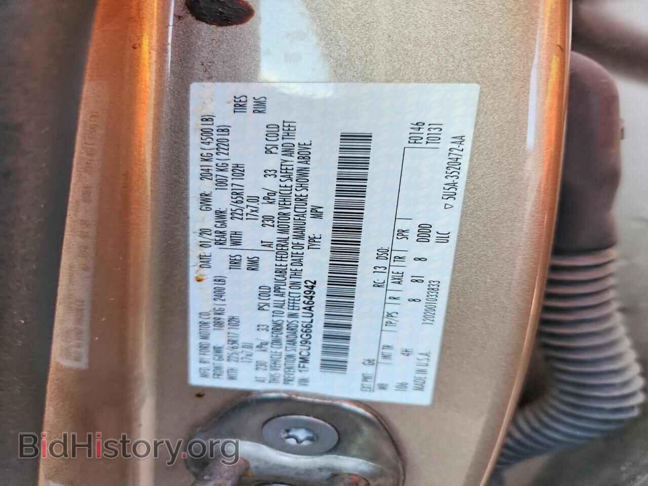2020 FORD ESCAPE - VIN: 1FMCU9G66LUA64942 - Photo 12