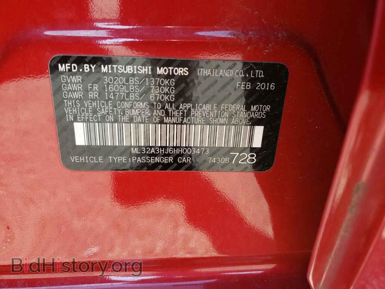 2017 MITSUBISHI MIRAGE - VIN: ML32A3HJ6HH003473 - Фото 10