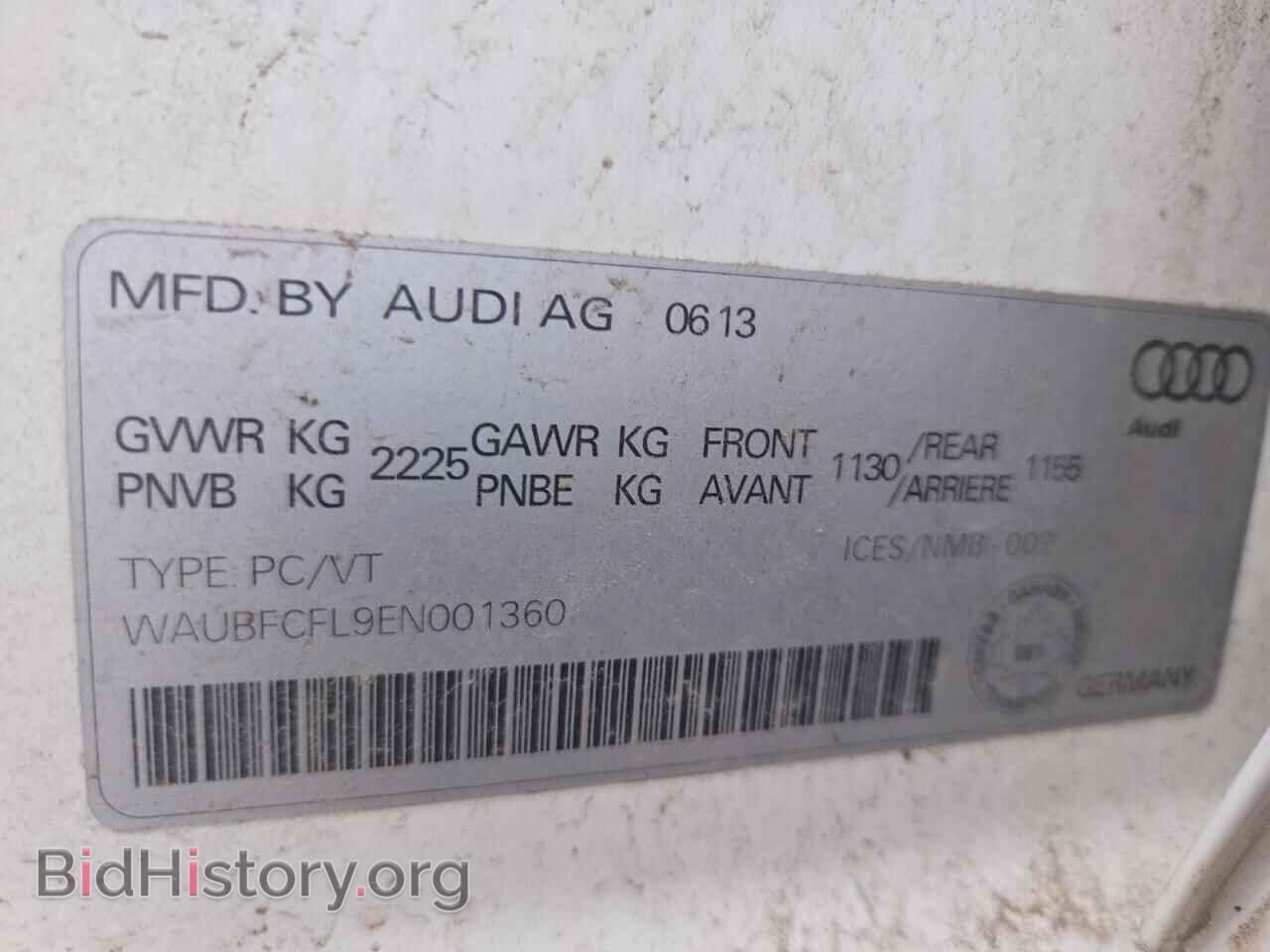 2014 AUDI A4 - VIN: WAUBFCFL9EN001360 - Фото 13
