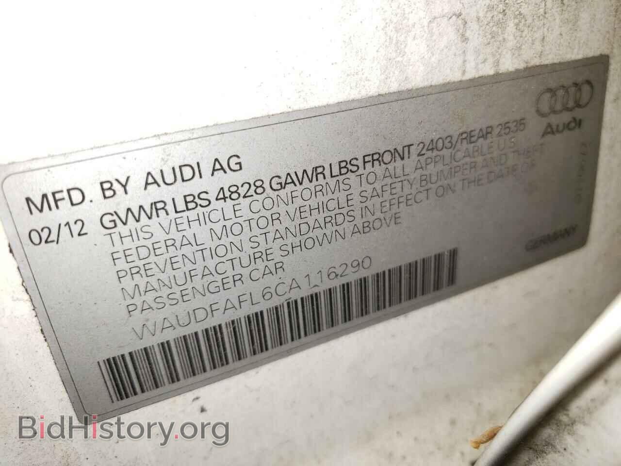 2012 AUDI A4 - VIN: WAUDFAFL6CA116290 - Фото 12