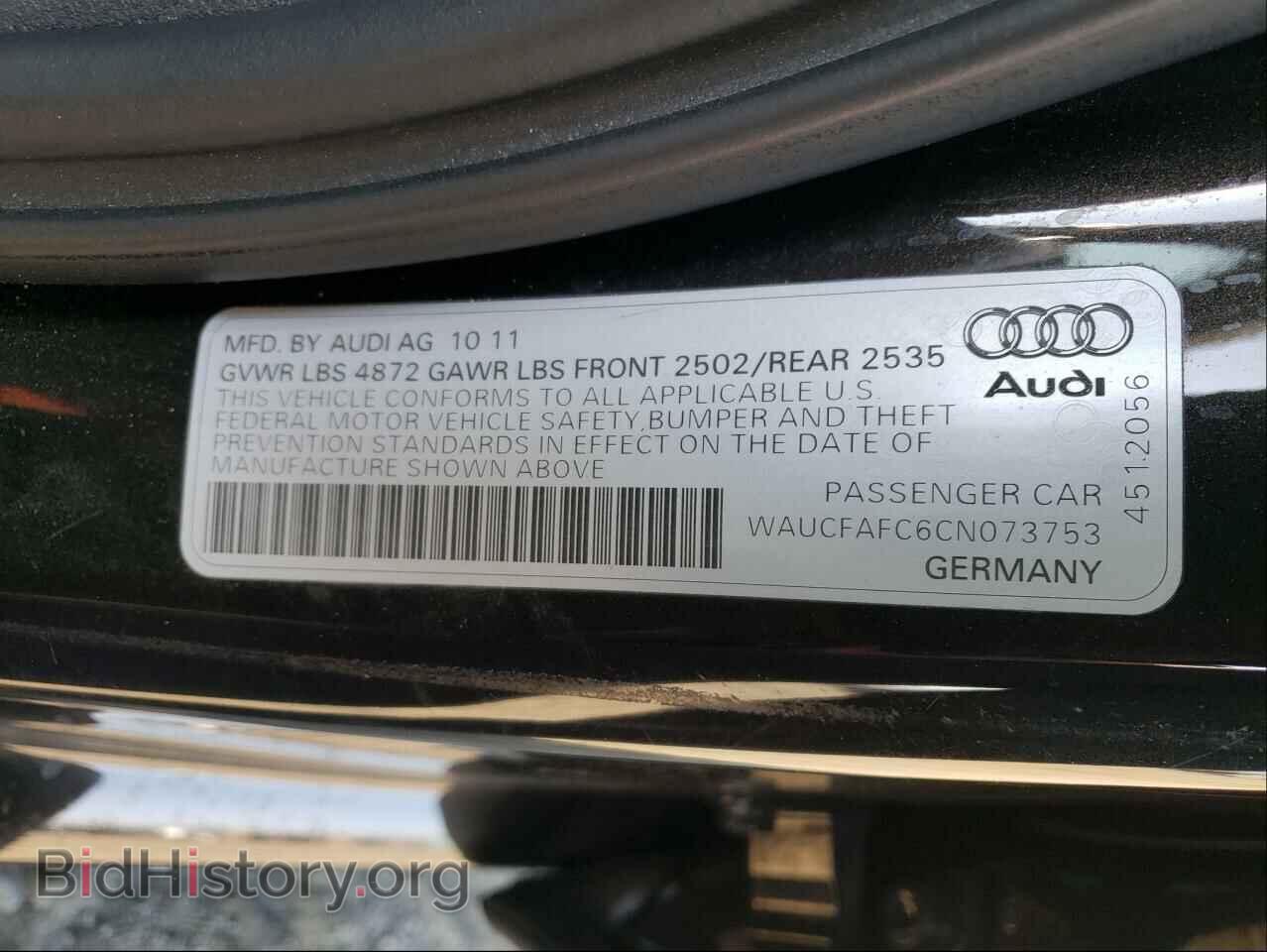 2012 AUDI A6 - VIN: WAUCFAFC6CN073753 - Photo 10