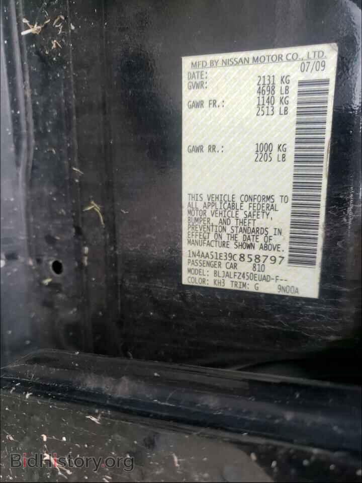 2009 NISSAN MAXIMA - VIN: 1N4AA51E39C858797 - Фото 10