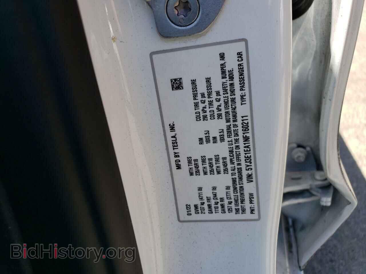 2022 TESLA MODEL 3 - VIN: 5YJ3E1EA1NF160211 - Photo 12